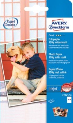 Papier Fotograficzny Classic 180g 50szt. Avery 150x100 Biały Satynowy No.C2743-50