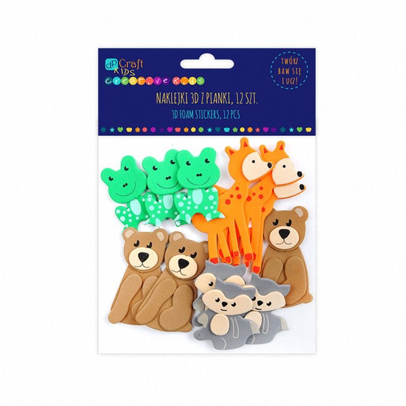 Naklejki z Pianki Zwierzątka Leśne 12szt. /DpCraft