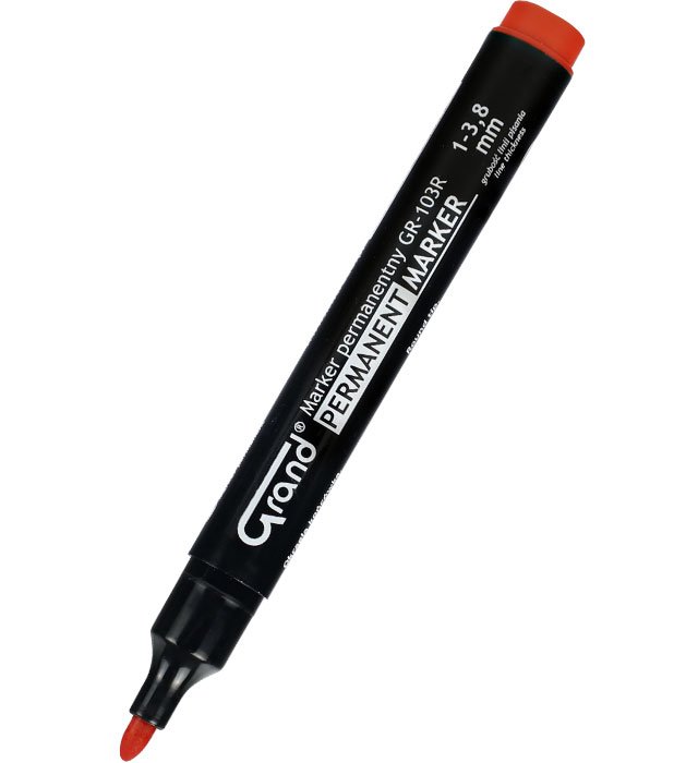 Marker permanent GRAND GR-103R czerwony &#8211 okrągła końc. &#8211 A&#822112