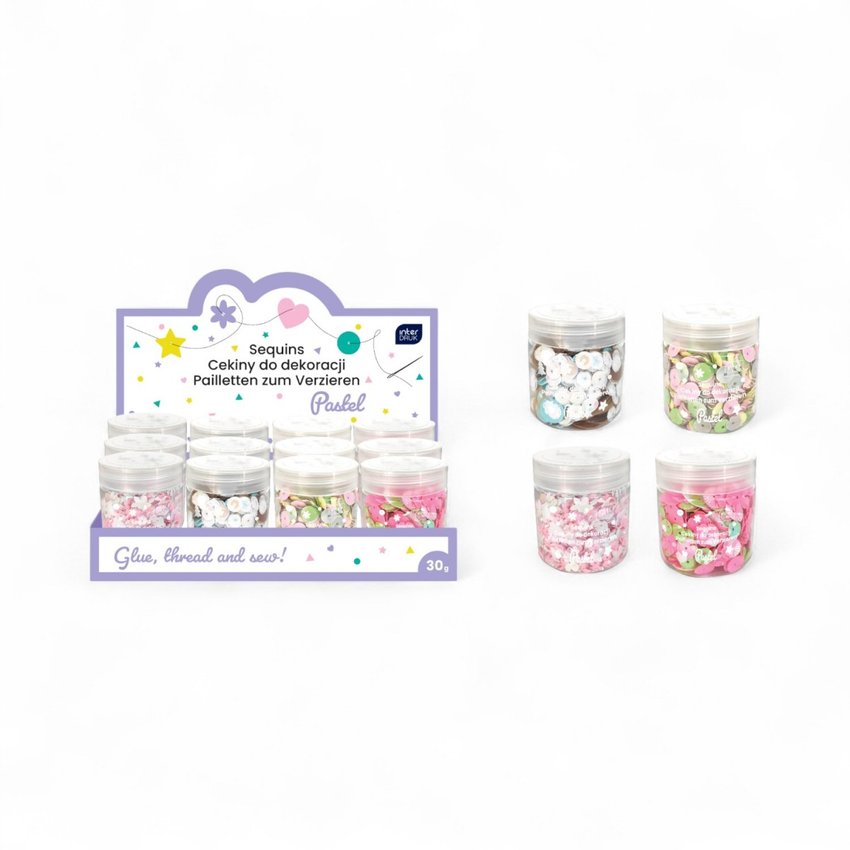 Cekiny do dekoracji 30g Pastel