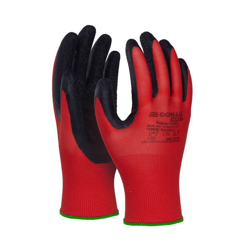 Rękawice Donau Safety Super Latex Kat. II Rozm. 8 Czerwone  /DONAU SAFETY