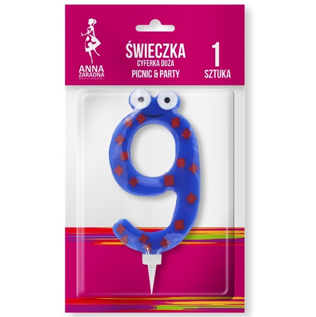 Świeczka cyferka Duża 9 / AZ