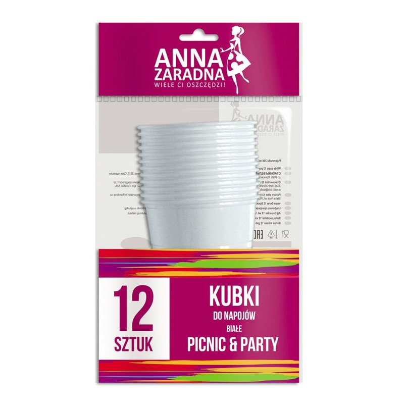 Kubki do napojów białe 12szt. / Anna Zaradna