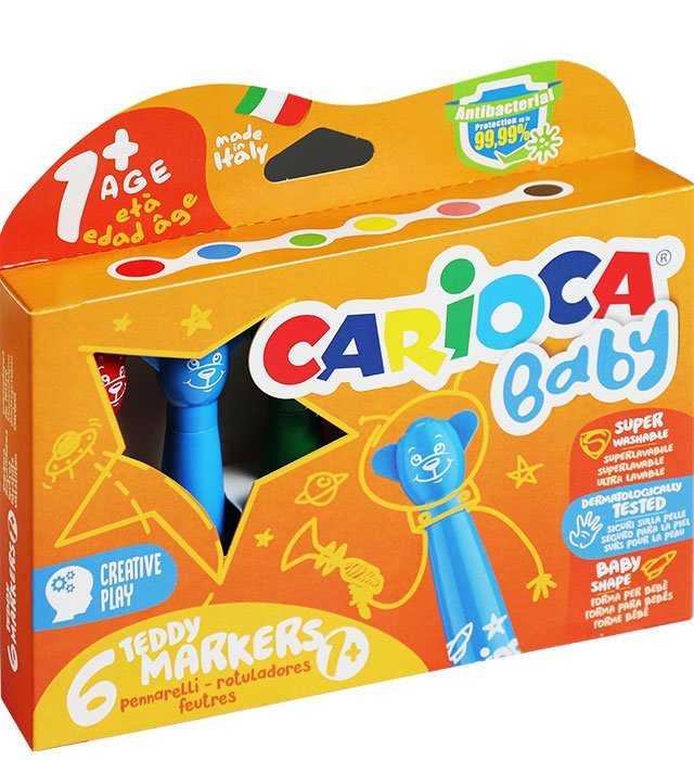 Pisaki Carioca Misiaki Baby Jumbo antybakteryjne 06 kol. (42815)