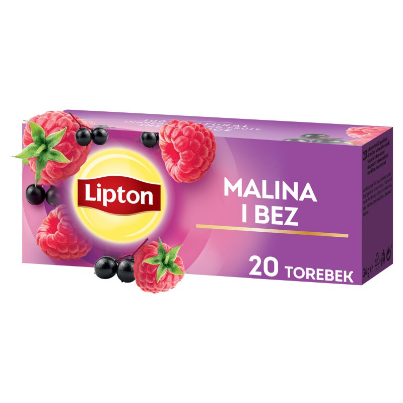 Herbata Lipton Owocowa Malina I Bez 20 Torebek