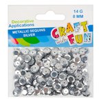 Cekiny metaliczne okrągłe 8 mm srebrne /Craft With Fun 290857