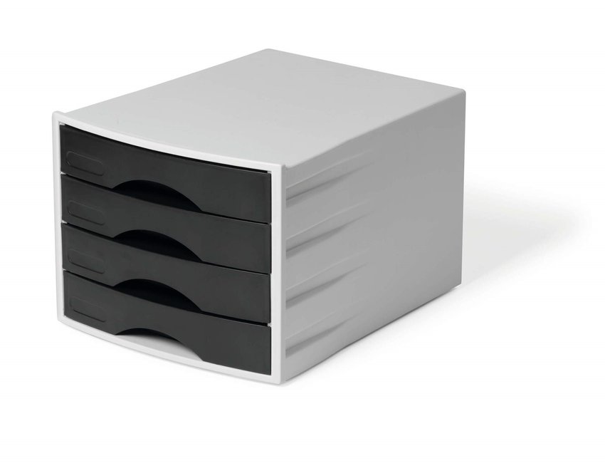 Pojemnik z 4 szufladkami ECO szaro/czarny / Durable