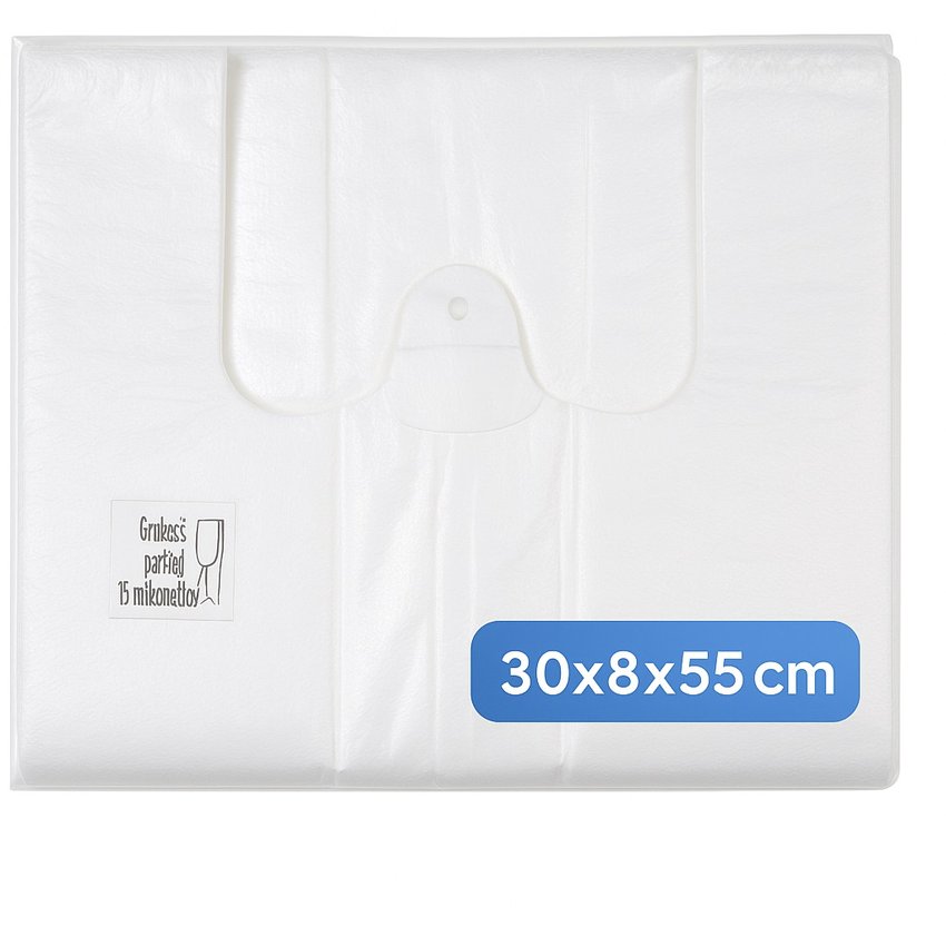 Reklamówka HDPE 10Kg (30x8x55) A'200 Biała (Poniżej 15mic) /SarantisH