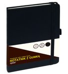 Notatnik GRAND z gumką czarny A5/80 kartek 80gm- kratka
