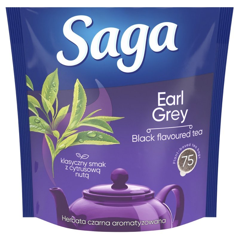 Herbata Saga Czarna Earl Grey 75 Torebek