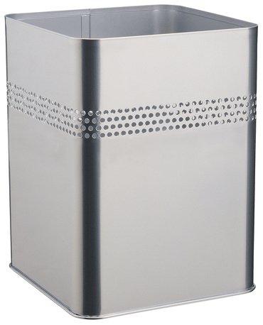 Kosz Na Śmieci Metalowy Kwadratowy 18,5 Litrowy P:33mm Srebrny /Durable 332023