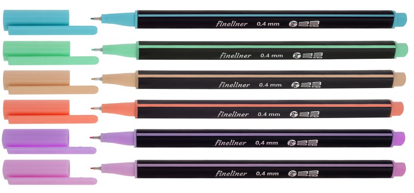Cienkopisy Pastelowe Memobe 0,4Mm, 6 Kol. Op. Kartonowe