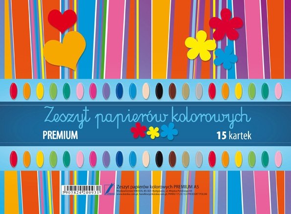 Zeszyt Papierów Kolorowych Premium A5 15k./Kreska