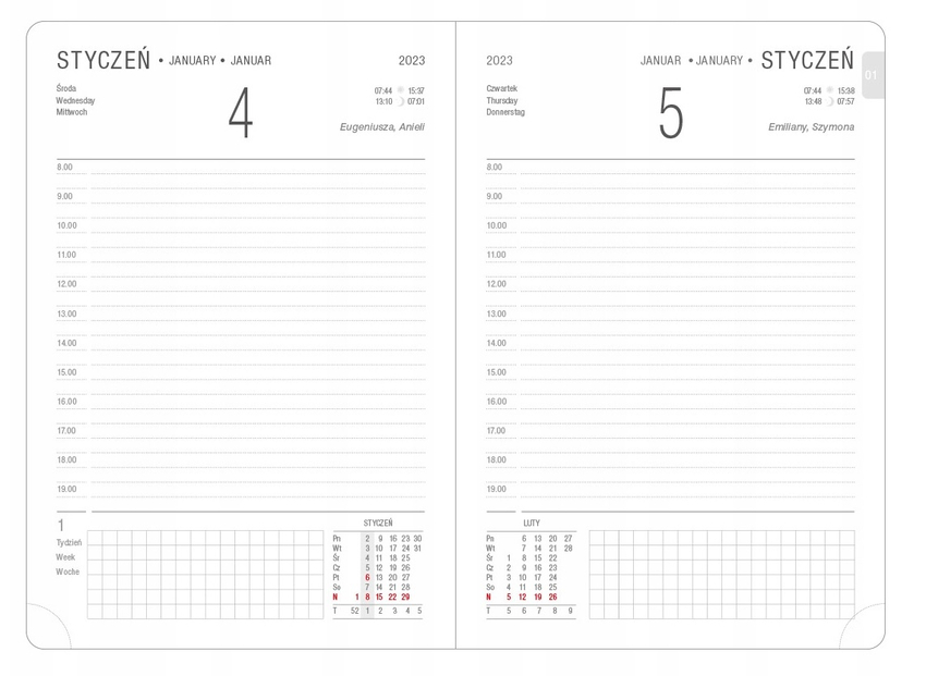 Terminarz O.Diary A5 Merkury 2024 Czarny / Opus