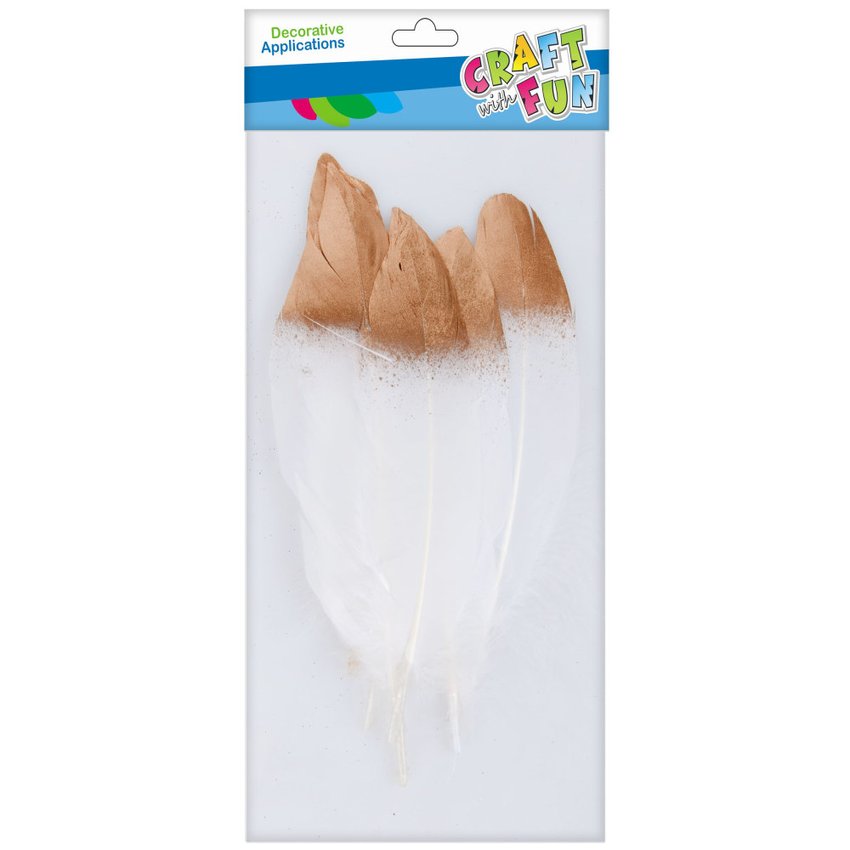 Ozdoba dekoracyjna Piórka biały/złoty 17-22 cm  /Craft With Fun 463667