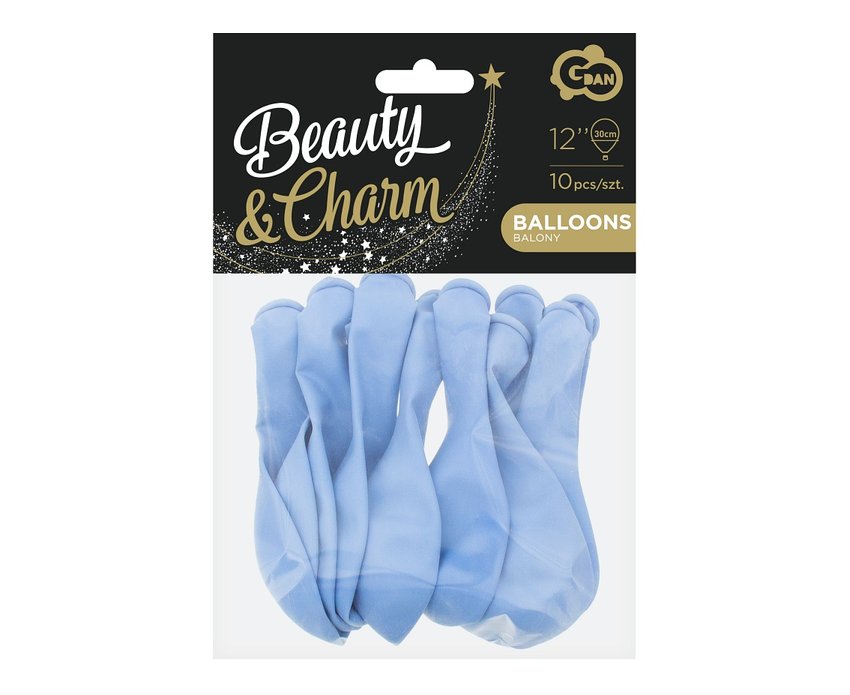 #BL Balony Beauty&Charm, makaronowe niebieskie 12"/ 10 szt.