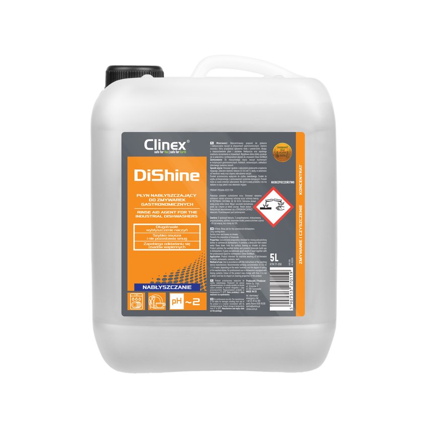 Płyn nabłyszczający do zmywarek gastronomicznych Clinex DiShine 5l 77-058