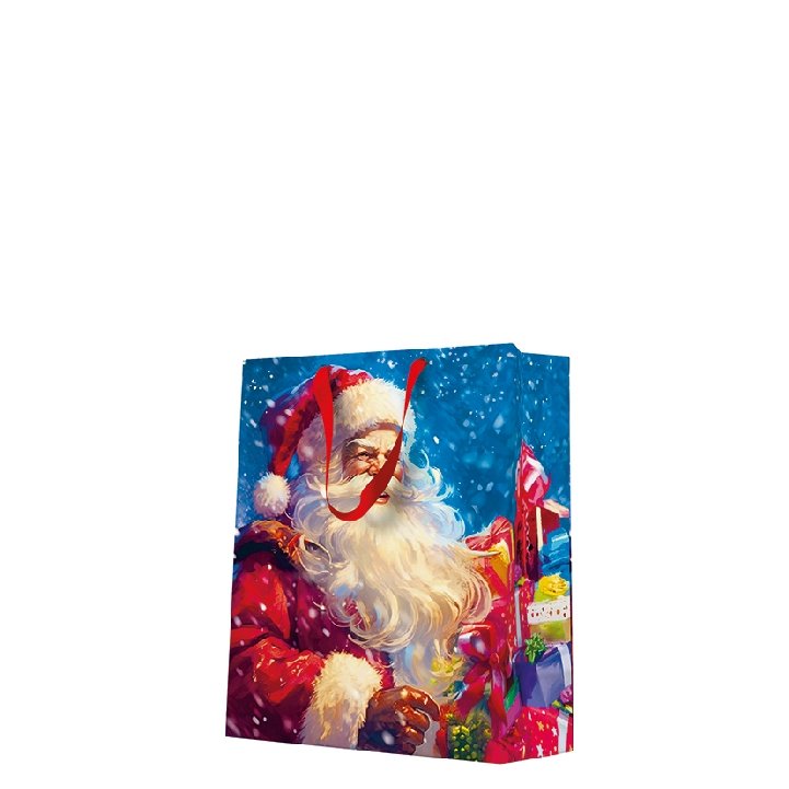 Torebka Ozdobna Standard (20x25x10cm) Santa Claus with gift boxes /Paw