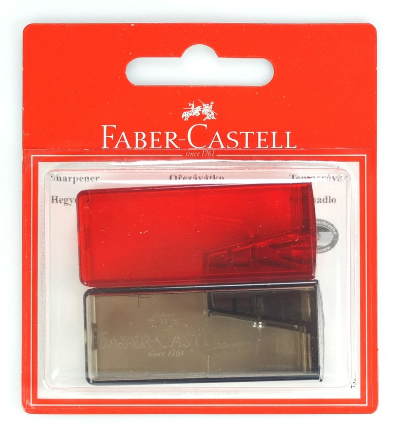 Temperówka Plastikowa Kontenener Fluor.Mix 2 Szt. Blister Faber-Castell