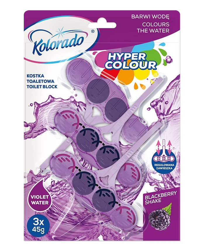 Kostka Do Wc 3x45g Hyper Colour Violet Black Berry / Kolorado