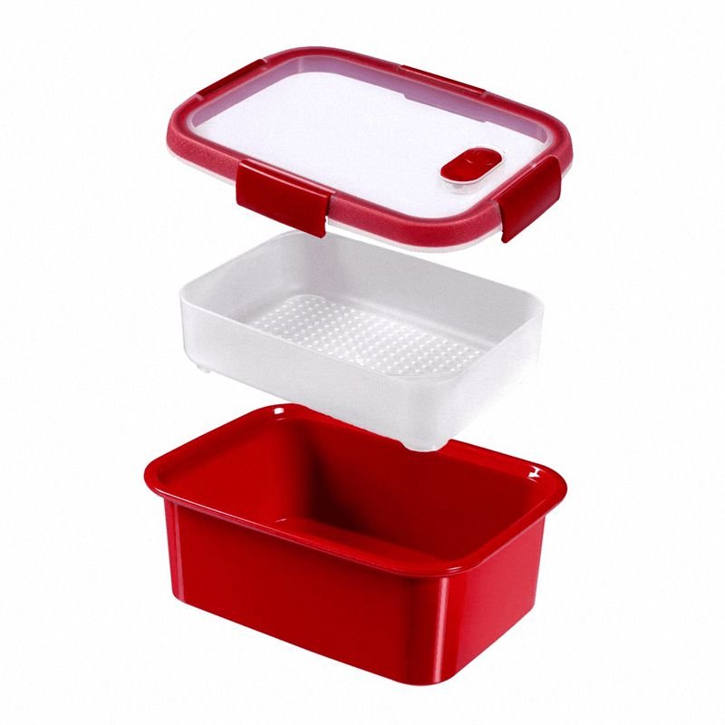 Pojemnik Na Żywność Prostokątny Smart Micro-Wave Steamer 1,2L Czerwony / Curver 232584