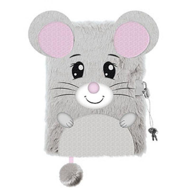 Pamiętnik z kłódką A5/96K 3D włochacz Mouse / St.Majewski