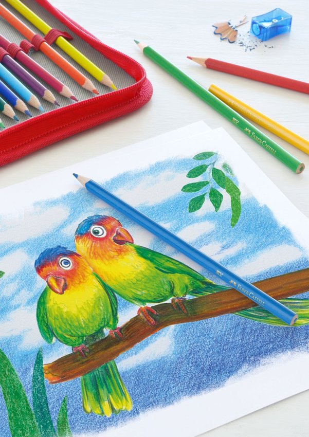 Kredki Ołówkowe Trójkątne 24 Kol.Op.Kartonowe Faber-Castell