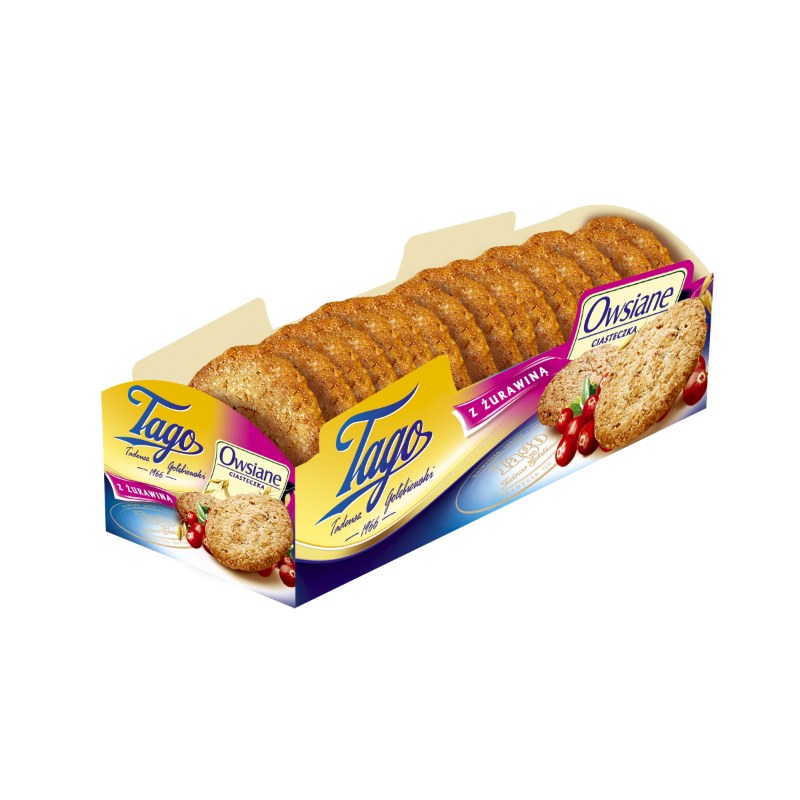 Ciastka Owsiane Z Żurawiną Tago 185G