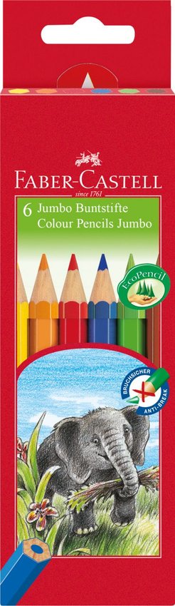 Kredki Jumbo Karton 6 Szt. ** Faber-Castell