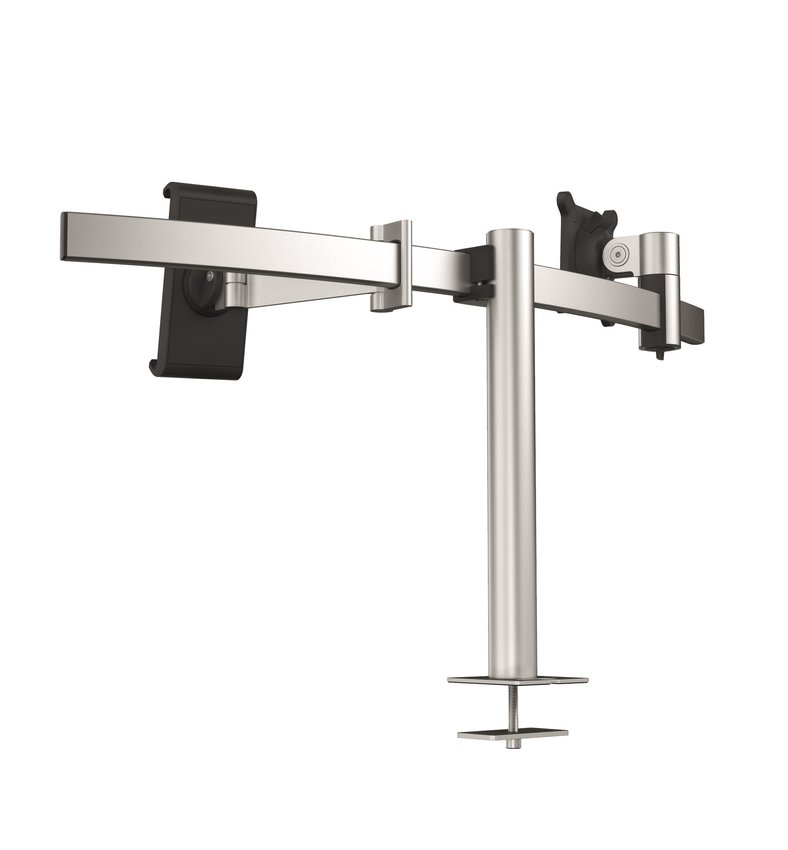 Uchwyt z ramieniem do 1 monitora i 1 tabletu z mocowaniem do blatu / Durable