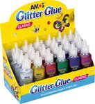 Klej z brokatem AMOS GCL22D24 &#8211 22ml x 6 kolorów x 4 szt.