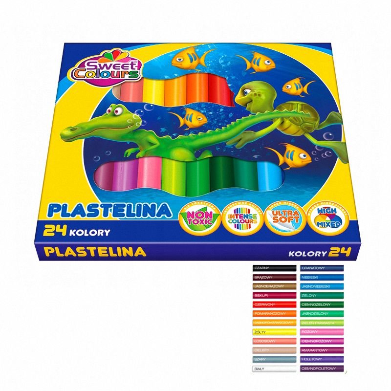 Plastelina 24 kol Okrągła Sweet Colours / Koma-Plast