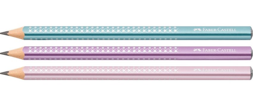 Ołówek Sparkle Pearly Jumbo 3X24 Kol.(Rose Metallic, Ocean Metallic, Violet Metallic) Display Faber-Castell