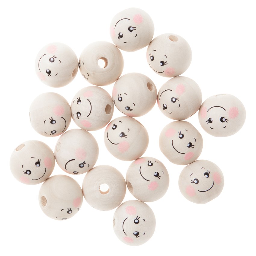 Koraliki Drewniane Kulki 2cm 40g Buźki / DpCraft