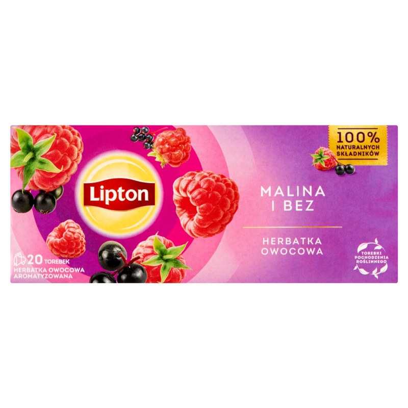 Herbata Lipton Owocowa Malina I Bez 20 Torebek