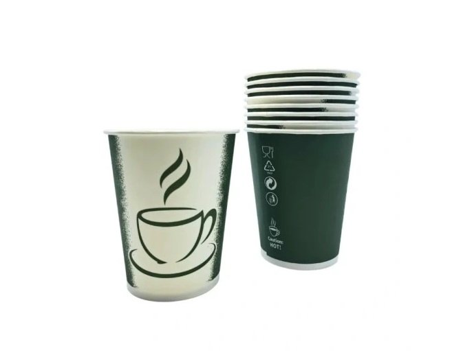 Kubek Papierowy Nadruk Filiżanka 250ml śr.80mm Bio 50szt. /Love Nature