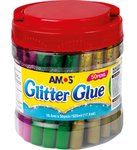 Klej z brokatem AMOS GCL 10BK50 &#8211 10,5ml x 50 kolorów