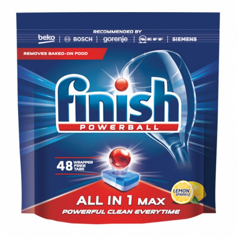 Tabletki do Zmywarki PowerBall All in 1 Max A'48 Finish Lemon