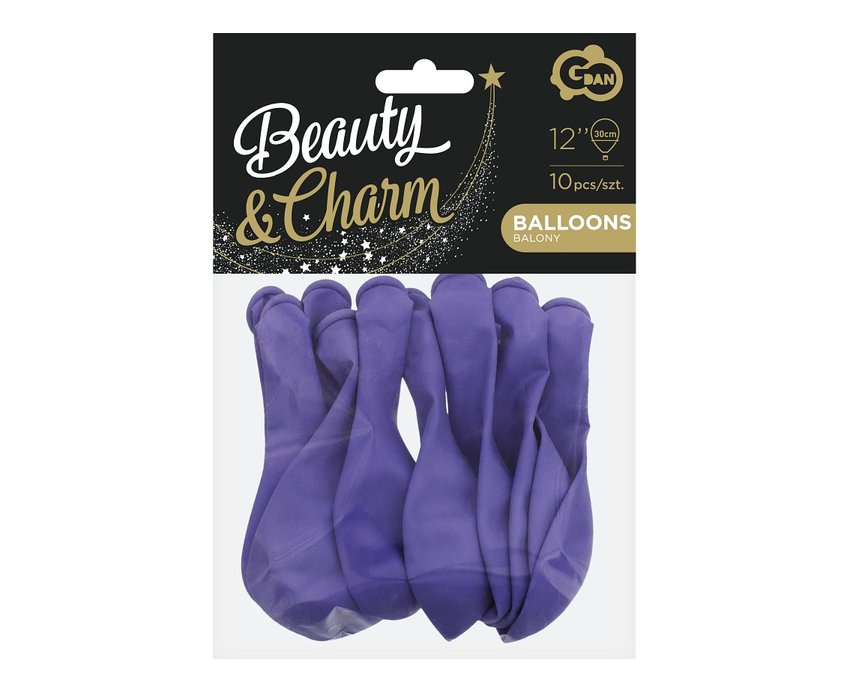 Balony Beauty&Charm, pastelowe fioletowe 12"/ 10 szt. /GoDan