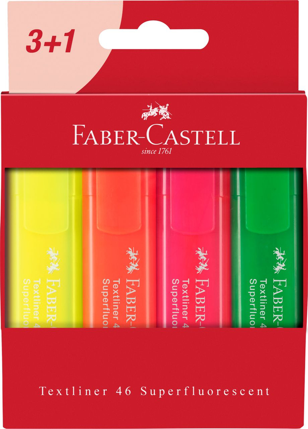 Zakreślacz 1546 Opakowanie Kartonowe 4 Szt. Faber-Castell