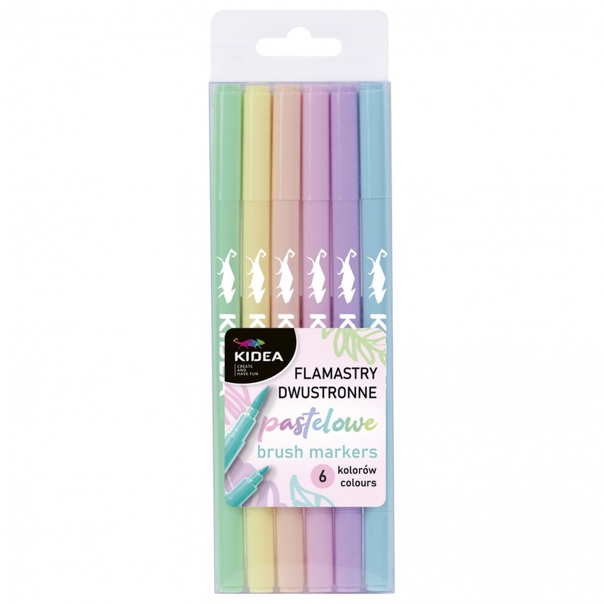 Pisaki 6kol 2-stronne Pastel Etui /Kidea