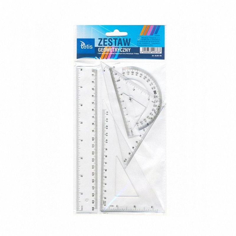 Komplet Geometryczny 20cm Przeźroczysty 4 Elementy  /Tetis