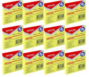 Bloczek Samoprzylepny 76x76 Żółty 12 sztuk