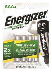 Akumulator ENERGIZER Universal, AAA, HR03, 1,2V, 500mAh, 4szt.