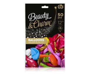 Balony Beauty&Charm, metaliki mix 12"/ 50 szt. /GoDan