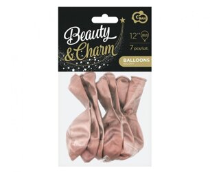 Balony Beauty&Charm, platynowe różowo-złote 12"/ 7 szt.  /GoDan