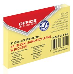 Bloczek Samoprzylepny 51x76 Żółty /Office Products