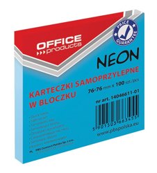 Bloczek Samoprzylepny 76x76 Niebieski Neon /Office Products