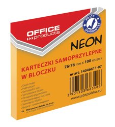 Bloczek Samoprzylepny 76x76 Pomarańczowy Neon /Office Products