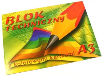 Blok Techniczny A3 10 Kartek Kolorowy /Kreska